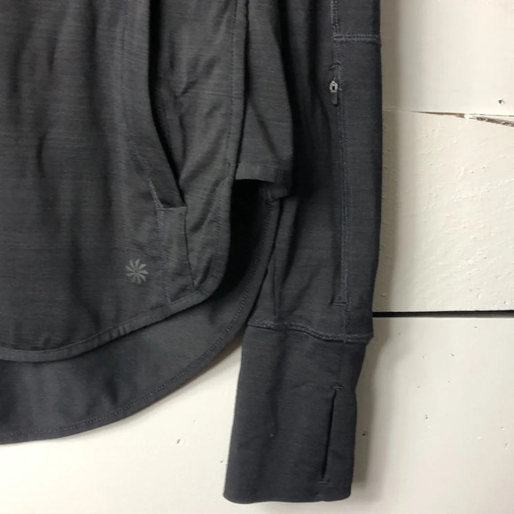 Athleta Zip Up Hoodie With Thumb Holes in Black Size Small - Picture 3 of 8
